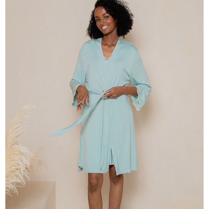 Short Lace Accent Robe