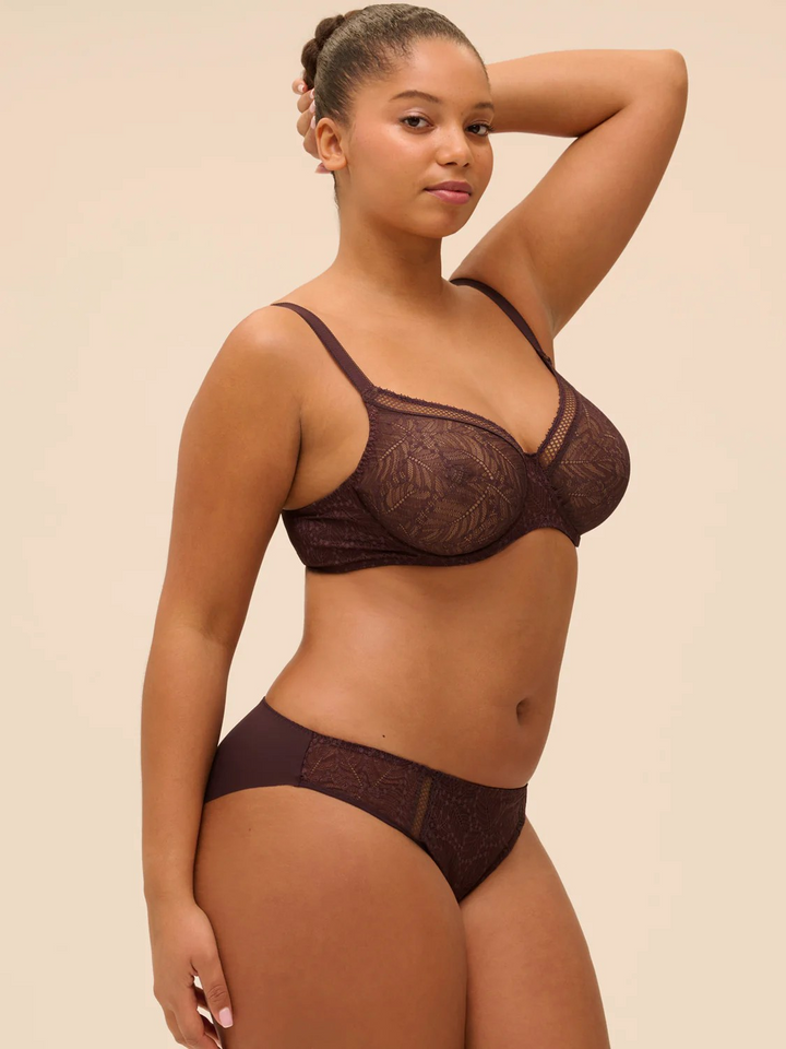 Comete Unlined Seamless T-shirt Bra | Plum Chocolate