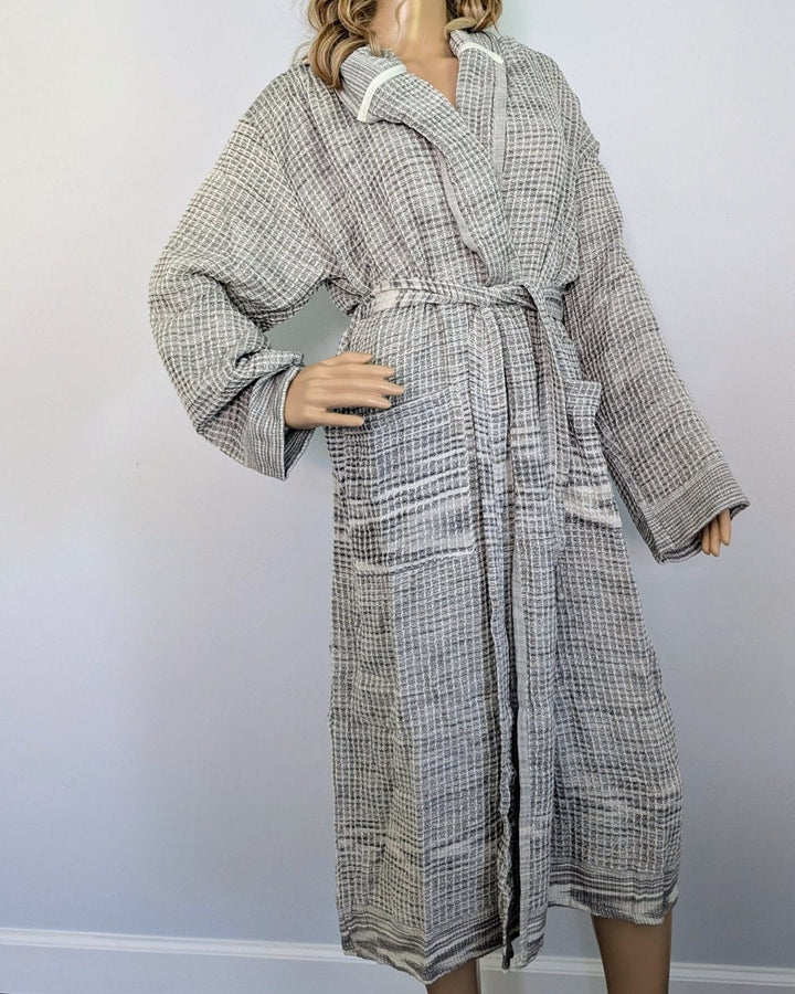 Radiant Bathrobe Collection – Hooded Waffle Weave Turkish Cotton Robes, Soft & Breathable