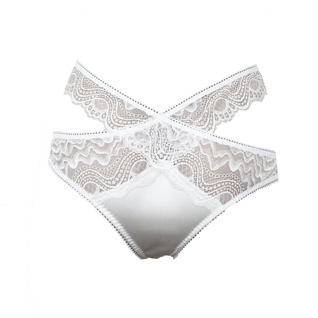 Spider's Web Satin and Lace Criss Cross Panty