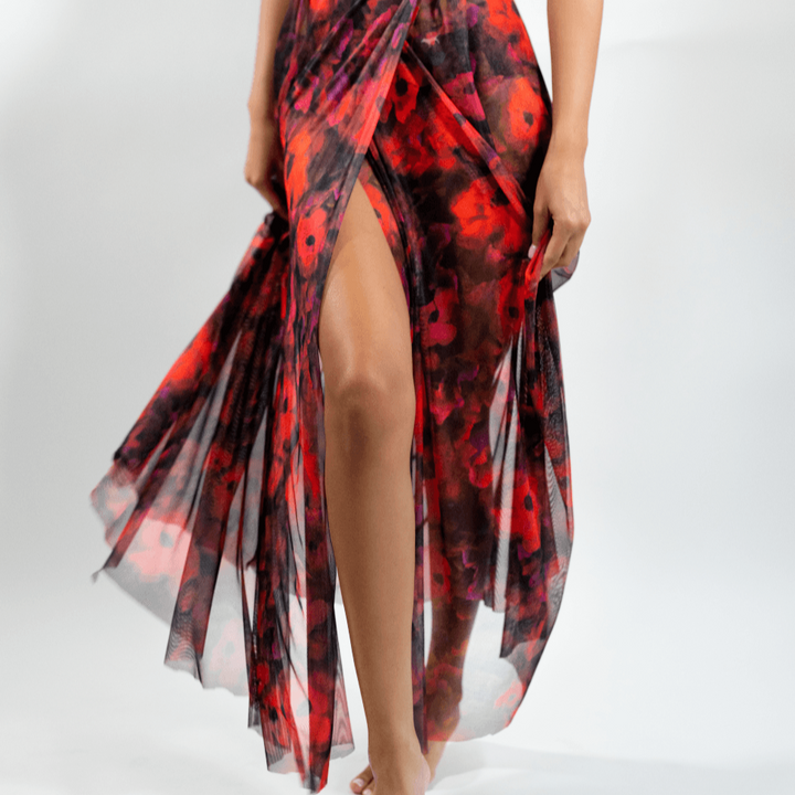 The Poppy Printed Tulle Gown