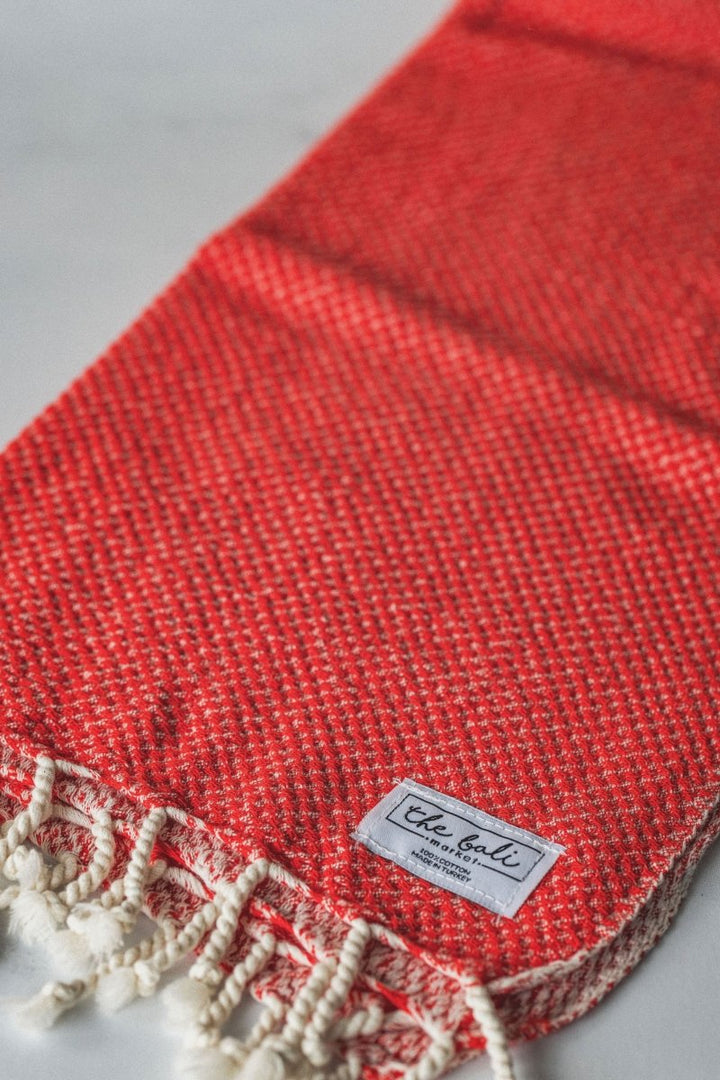 Waffle Weave Hand Towel Collection – 20”x40” Organic Turkish Cotton Towels with Tassels