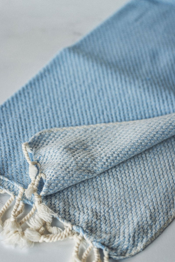 Waffle Weave Hand Towel Collection – 20”x40” Organic Turkish Cotton Towels with Tassels