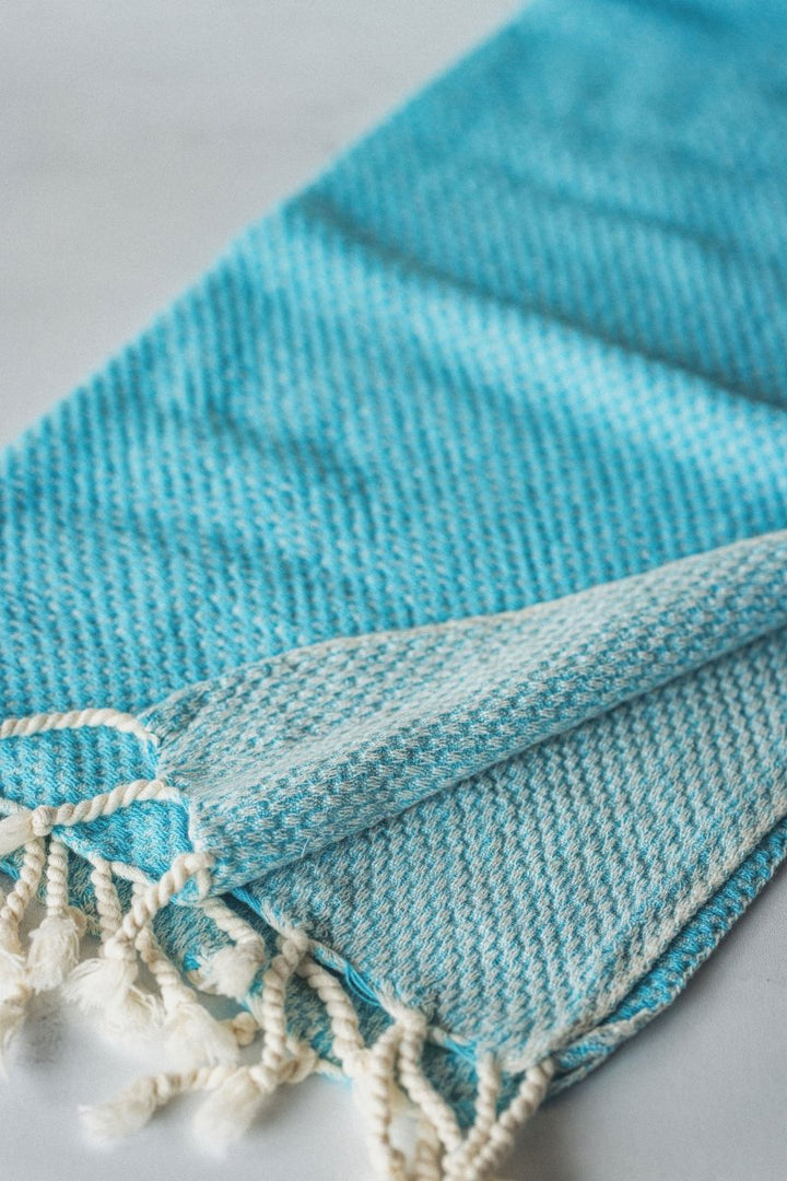 Waffle Weave Hand Towel Collection – 20”x40” Organic Turkish Cotton Towels with Tassels