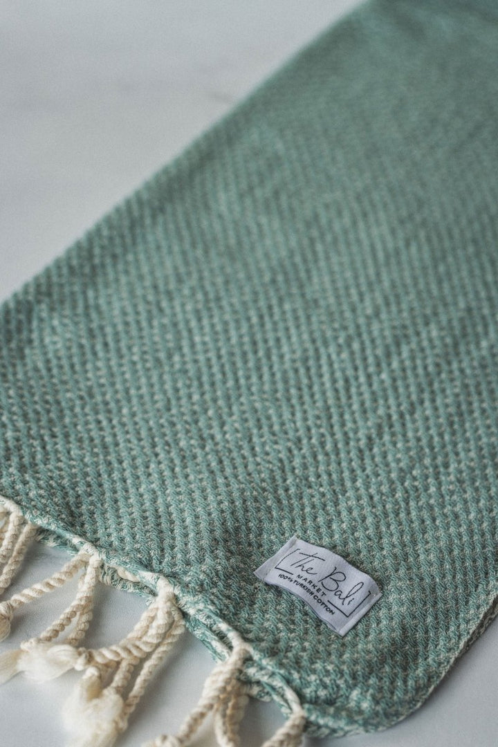 Waffle Weave Hand Towel Collection – 20”x40” Organic Turkish Cotton Towels with Tassels
