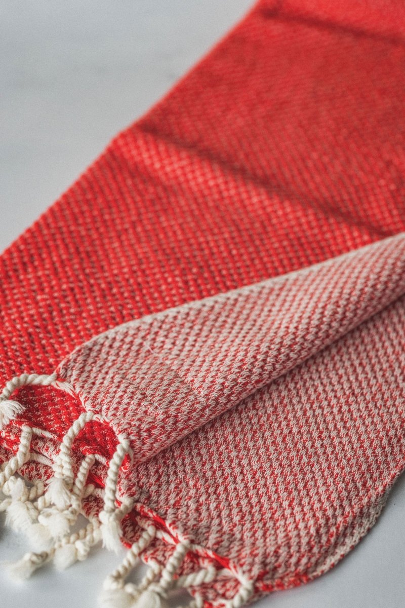 Waffle Weave Hand Towel Collection – 20”x40” Organic Turkish Cotton Towels with Tassels