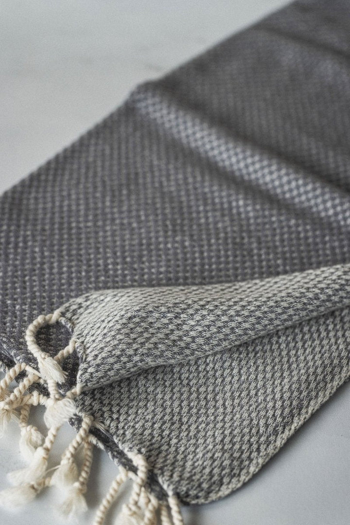 Waffle Weave Hand Towel Collection – 20”x40” Organic Turkish Cotton Towels with Tassels