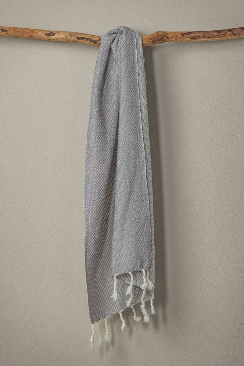 Waffle Weave Hand Towel Collection – 20”x40” Organic Turkish Cotton Towels with Tassels
