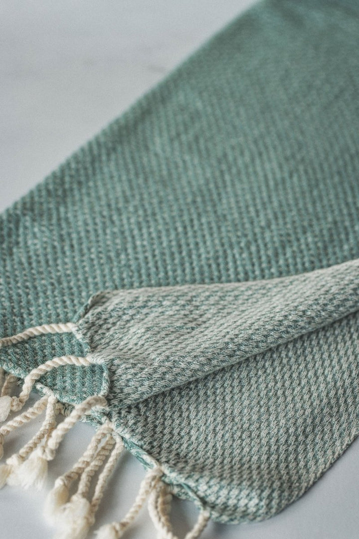 Waffle Weave Hand Towel Collection – 20”x40” Organic Turkish Cotton Towels with Tassels