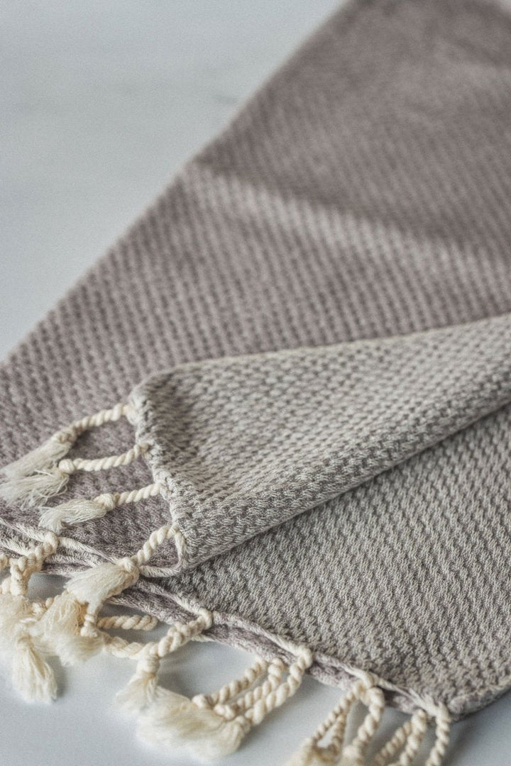 Waffle Weave Hand Towel Collection – 20”x40” Organic Turkish Cotton Towels with Tassels