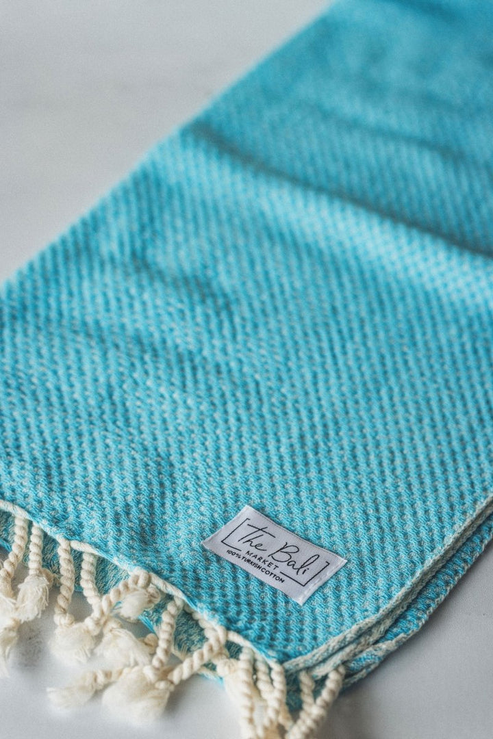 Waffle Weave Hand Towel Collection – 20”x40” Organic Turkish Cotton Towels with Tassels