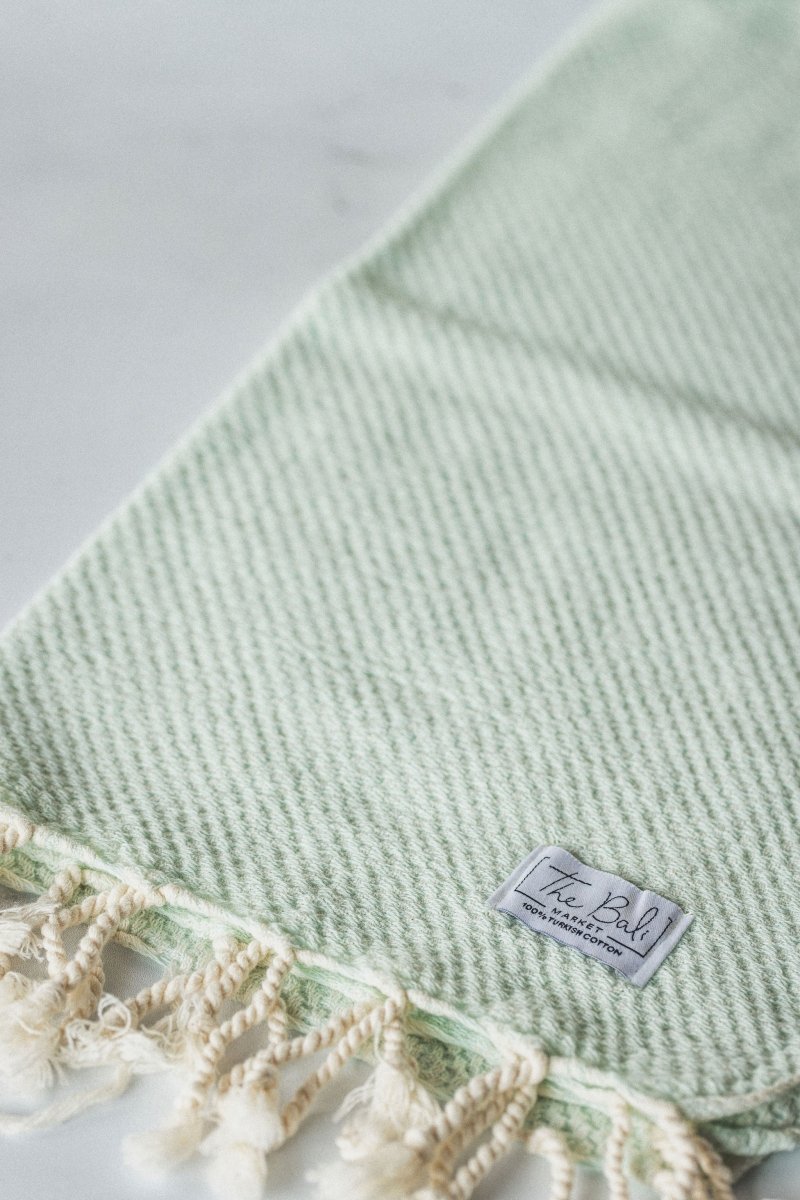 Waffle Weave Hand Towel Collection – 20”x40” Organic Turkish Cotton Towels with Tassels