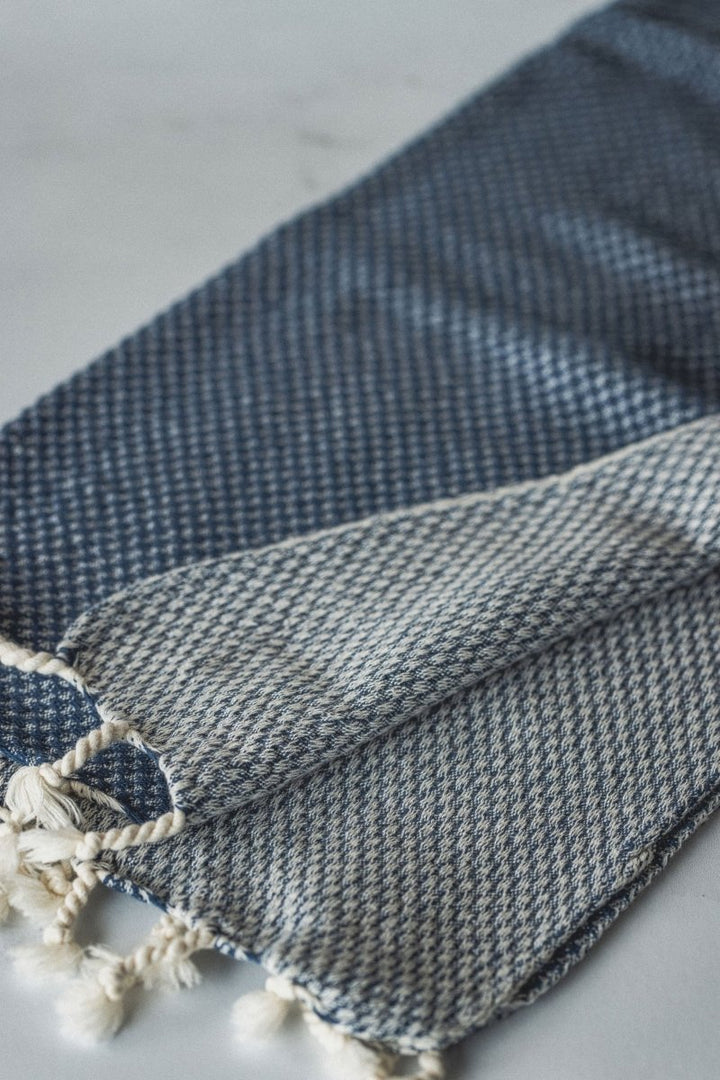 Waffle Weave Hand Towel Collection – 20”x40” Organic Turkish Cotton Towels with Tassels