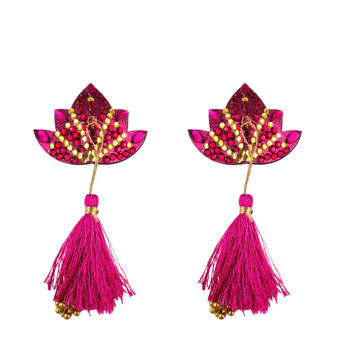 Pink Lotus flower tassel burlesque pasties