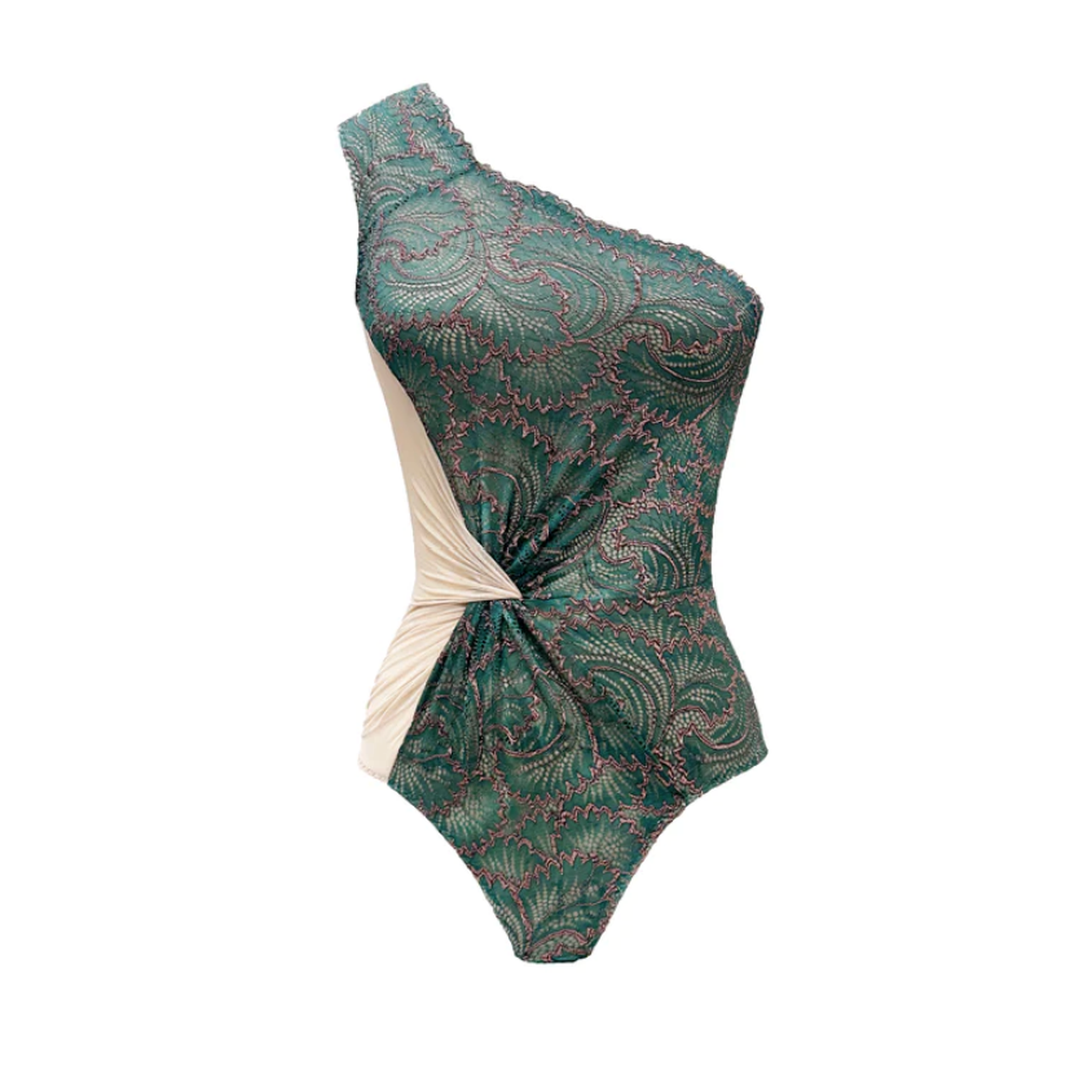 Carol Coelho Twist and Shout One Shoulder Bodysuit with Paisley Print