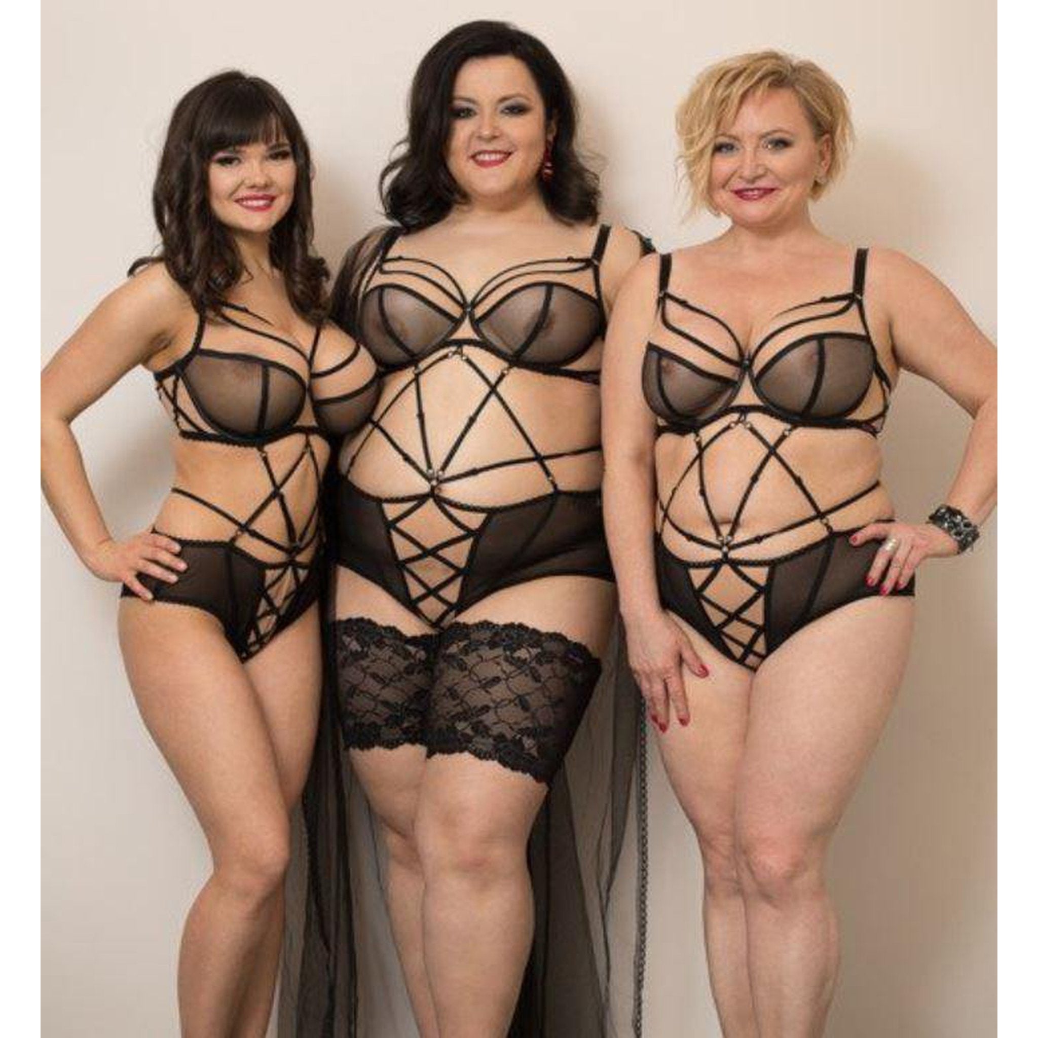 Ewa Michalak SIECI Strappy Bra and Panty Set featuring diverse body types