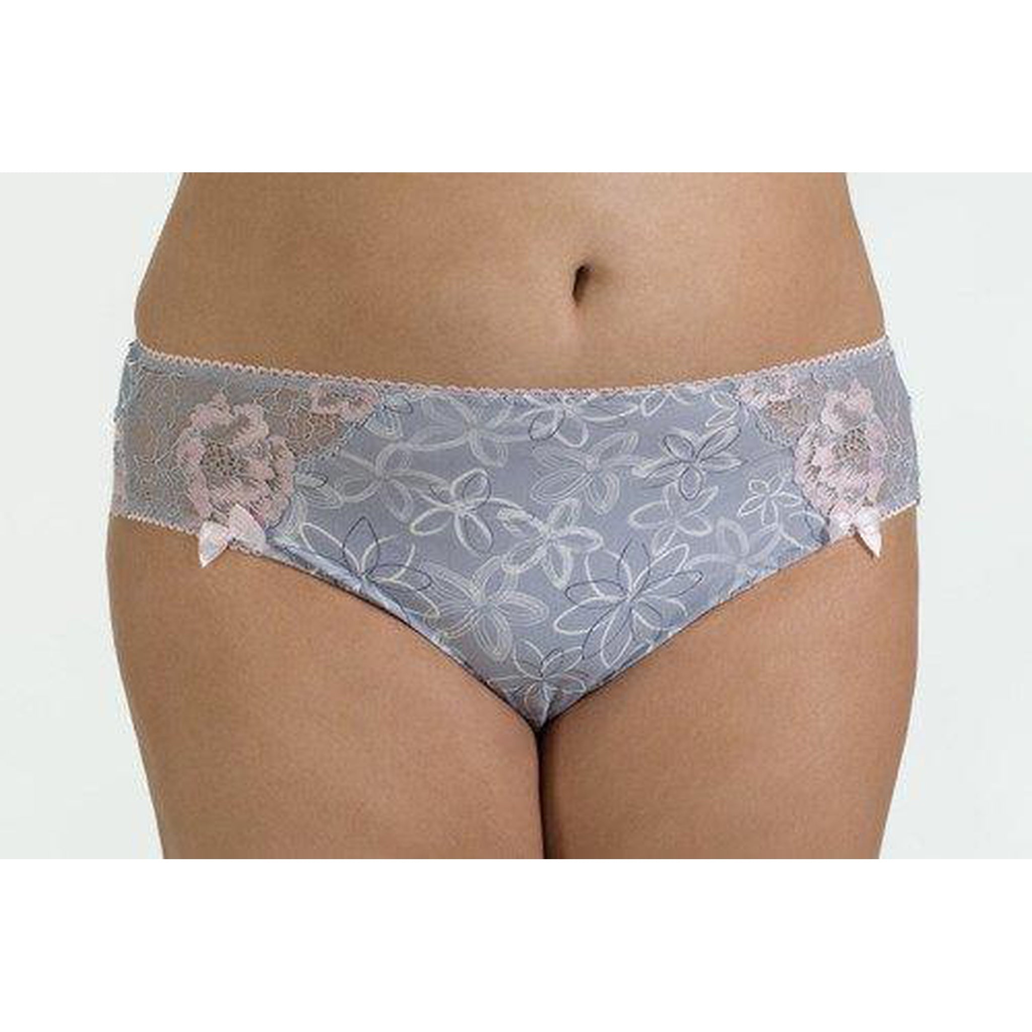 Ewa Michalak Szaron Lace Brief with Floral Embroidery