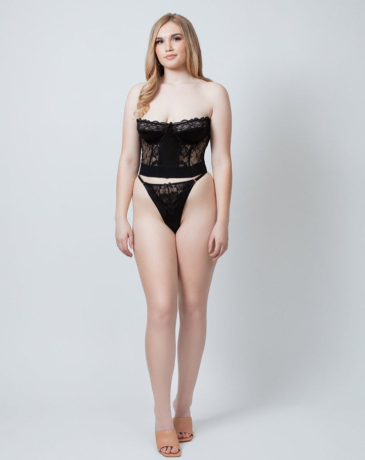 Kilo Brava Tuxedo Corset Set on model