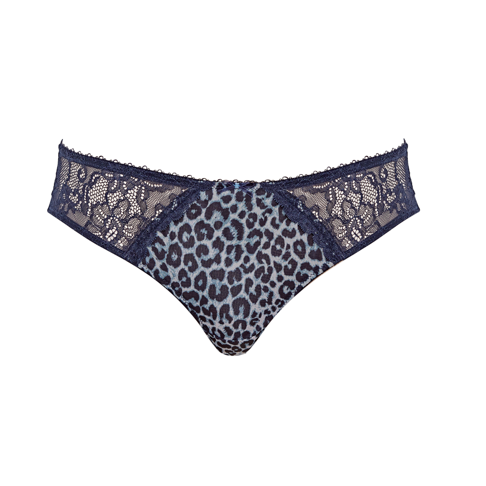 Panache Jasmine Brazilian Panty with Leopard Print and Lace Detail