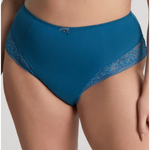 Sculptresse Roxie High Waist Brief in Blue with Lace Detail