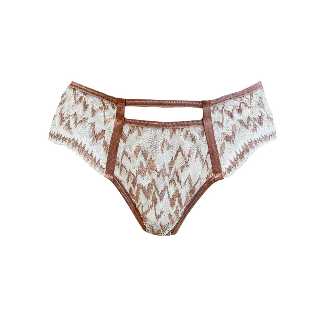 Cardin Metallic Lace Bralette & Matching Panty Set