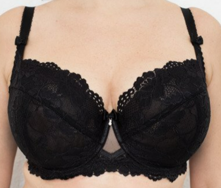 Tulipan Lace Balcony Bra | Black