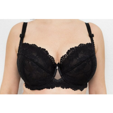 Load image into Gallery viewer, Tulipan Lace Balcony Bra Black
