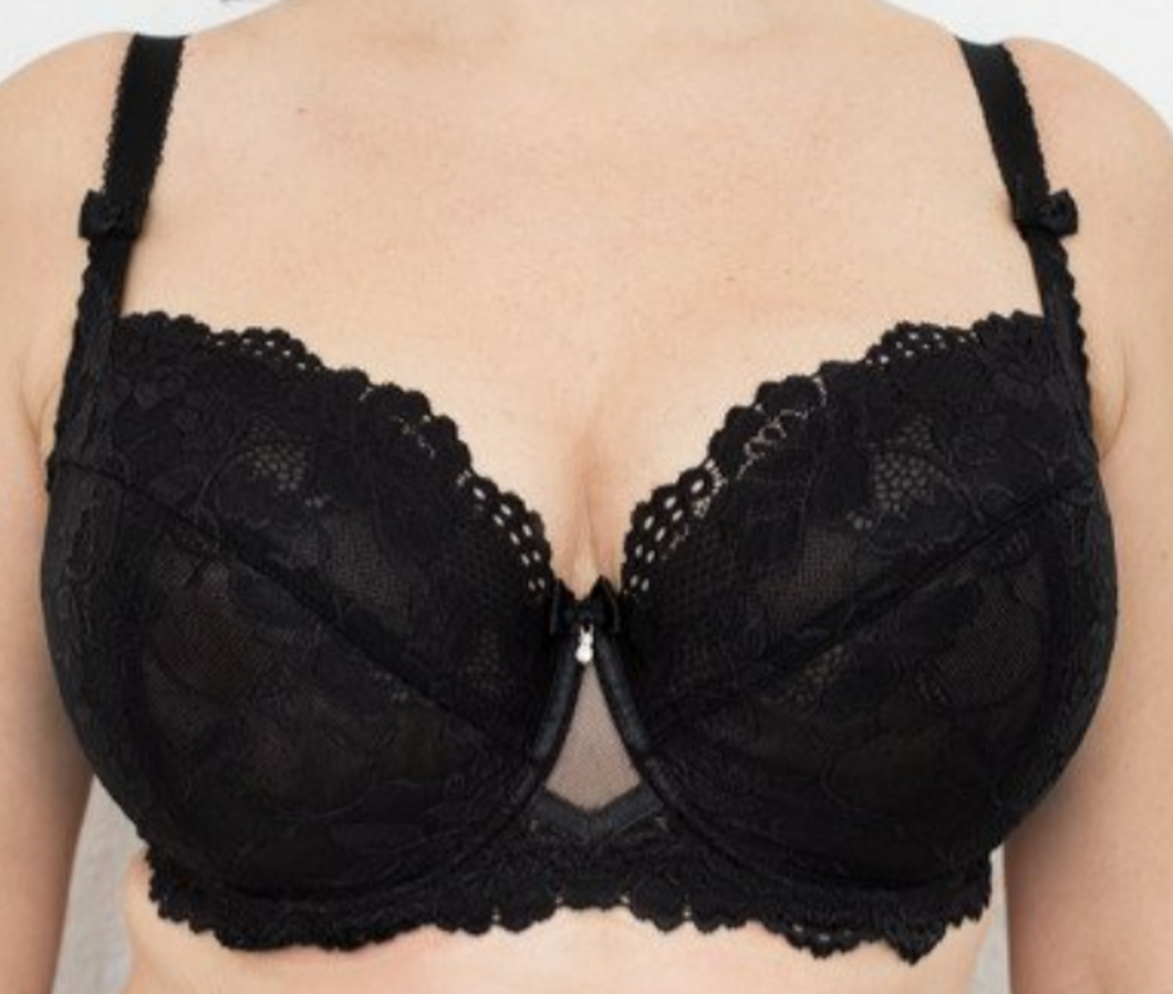 Tulipan Lace Balcony Bra Black