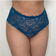 Load image into Gallery viewer, Wendy High Waist Lace Thong - Peacock
